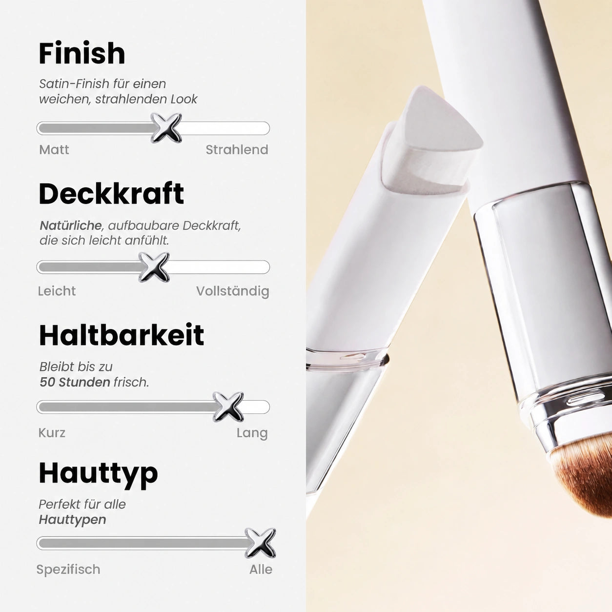 2-in-1-Foundation mit integriertem Pinsel