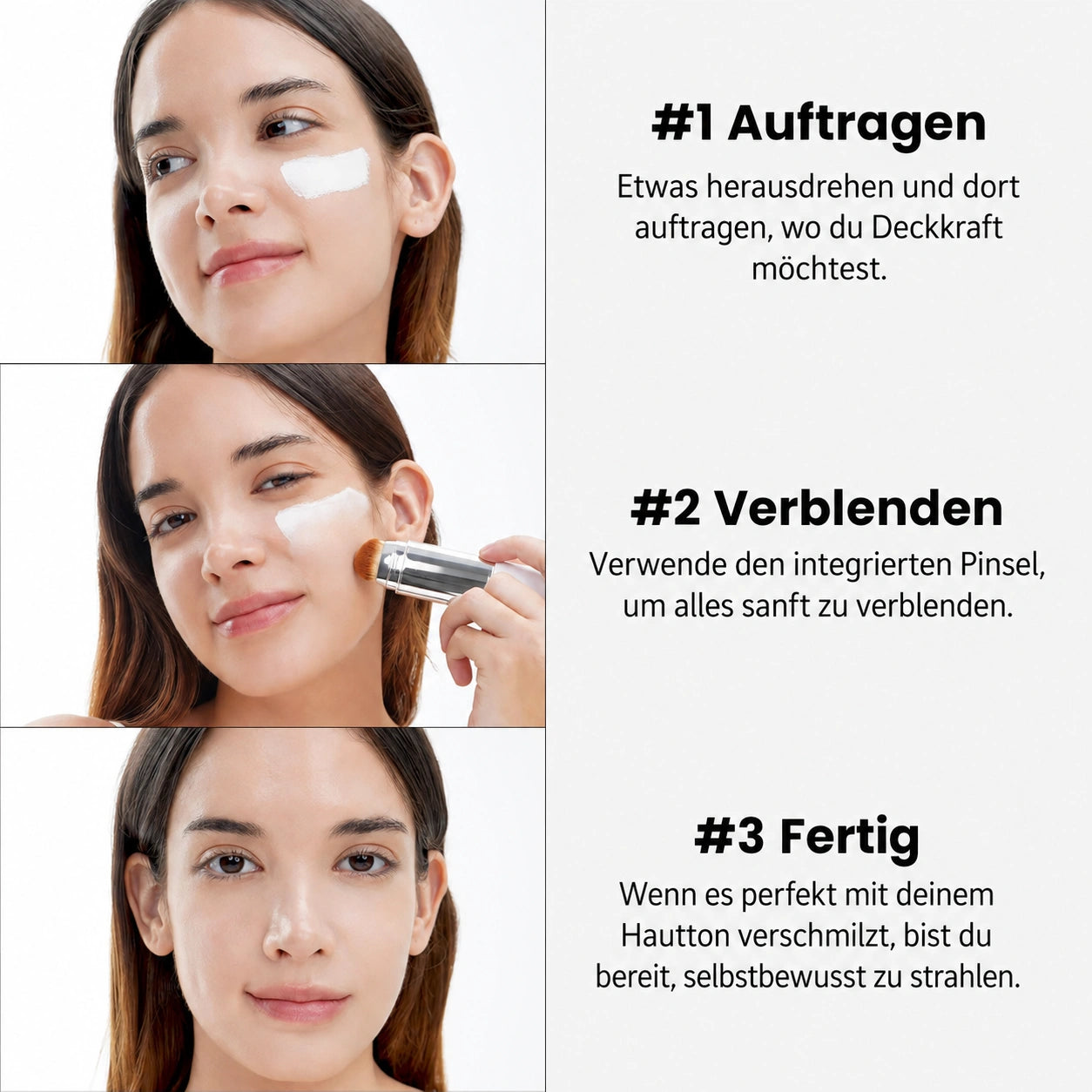 2-in-1-Foundation mit integriertem Pinsel